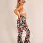 ONE ABOVE ANOTHER Velvet Floral Flare Trouser