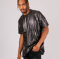 ONE ABOVE ANOTHER Oversized T-shirt In Metallic Snake