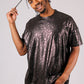 ONE ABOVE ANOTHER Oversized T-shirt In Metallic Snake