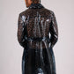 ONE ABOVE ANOTHER Blue Leopard Transparent Vinyl Trench Coat