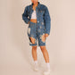 ONE ABOVE ANOTHER Denim Jacket With All Over Embellishment