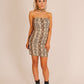 ONE ABOVE ANOTHER Snake Printed Bodycon Bandeau Mini Dress