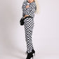 ONE ABOVE ANOTHER Black & White Checkered Cropped Hoodie & Jogger Co-Ord