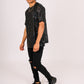 ONE ABOVE ANOTHER Skull Printed Black Mesh T-Shirt