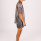 ONE ABOVE ANOTHER Metallic Grey Mesh Shorts