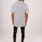 ONE ABOVE ANOTHER Revere Collar Shirt In Black & White Stripes