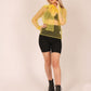 ONE ABOVE ANOTHER Yellow Sheer Organza Bow Blouse