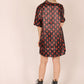 ONE ABOVE ANOTHER Flaming Heart Printed Satin Shirt Dress