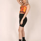 ONE ABOVE ANOTHER Orange Camo Denim Crop Top