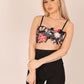 ONE ABOVE ANOTHER Floral Print Velvet Crop Top