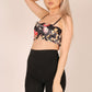 ONE ABOVE ANOTHER Floral Print Velvet Crop Top