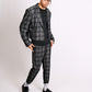 ONE ABOVE ANOTHER Dark Grey Check Tailored Trouser