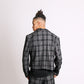 ONE ABOVE ANOTHER Dark Grey Check Cropped Blazer