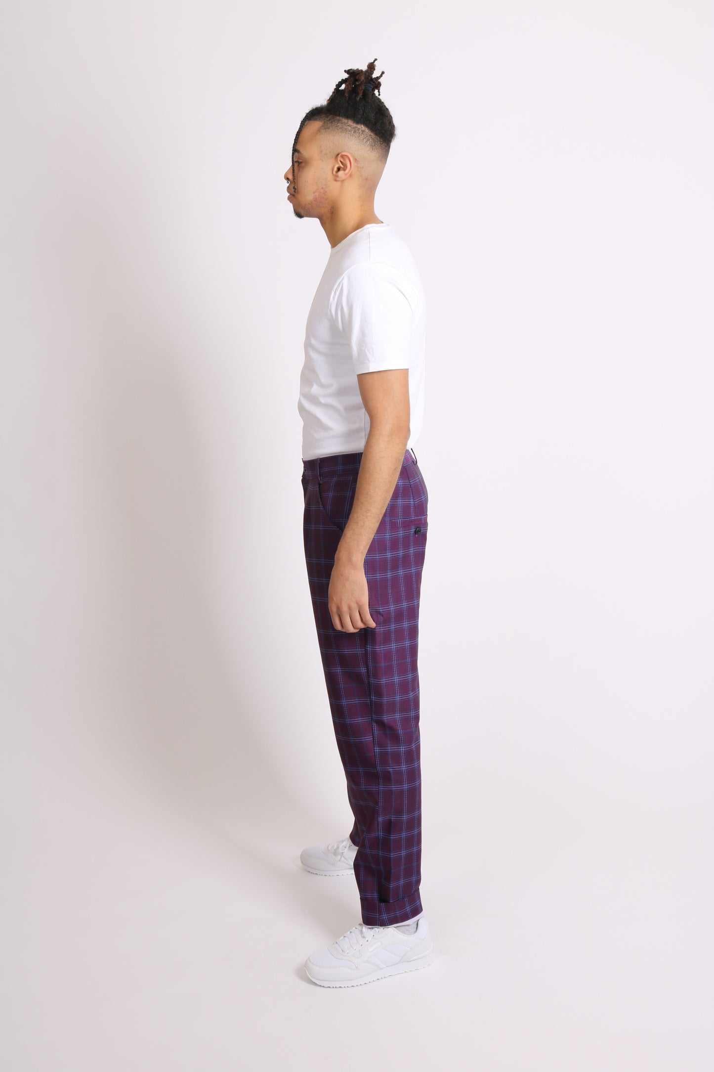Purple Check Tailored Trouser