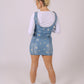 ONE ABOVE ANOTHER Ditsy Daisy Embroidered Denim Dress