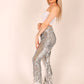 ONE ABOVE ANOTHER Silver Sequin High Rise Flare