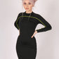 ONE ABOVE ANOTHER Black Mini Dress With Neon Piping