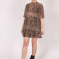 ONE ABOVE ANOTHER Leopard Mesh T-shirt Dress