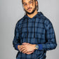 ONE ABOVE ANOTHER Blue Checkered Oversized Hoodie