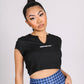 ONE ABOVE ANOTHER Spicy Slogan Ribbed Crop Top
