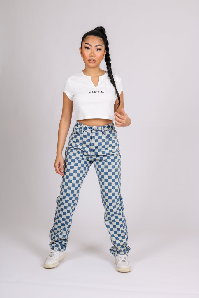 Denim 2024 checkered jeans