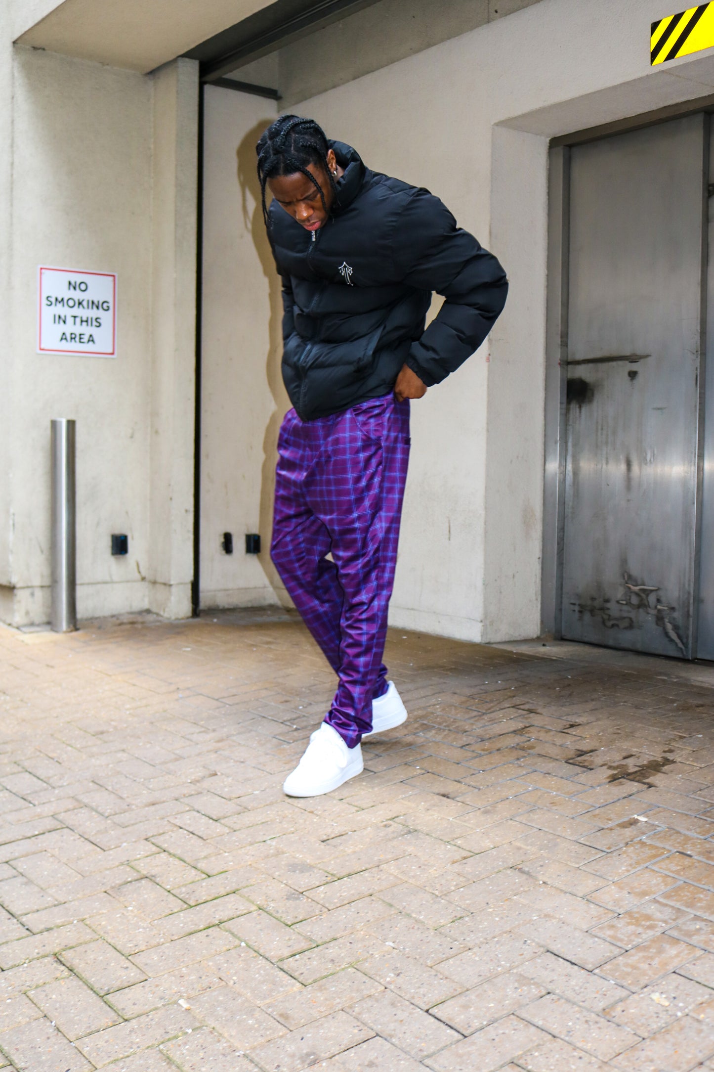Purple Check Tailored Trouser