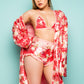 ONE ABOVE ANOTHER Rose Sequin Kimono