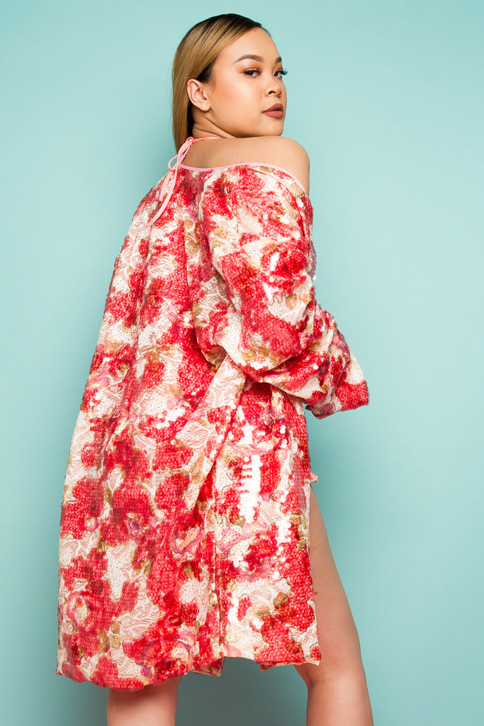 Rose Sequin Kimono