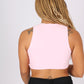 ONE ABOVE ANOTHER Pink Cut-Out Crop With Gold Links