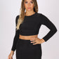 ONE ABOVE ANOTHER Black 2 Piece Crop Top & Mini Skirt